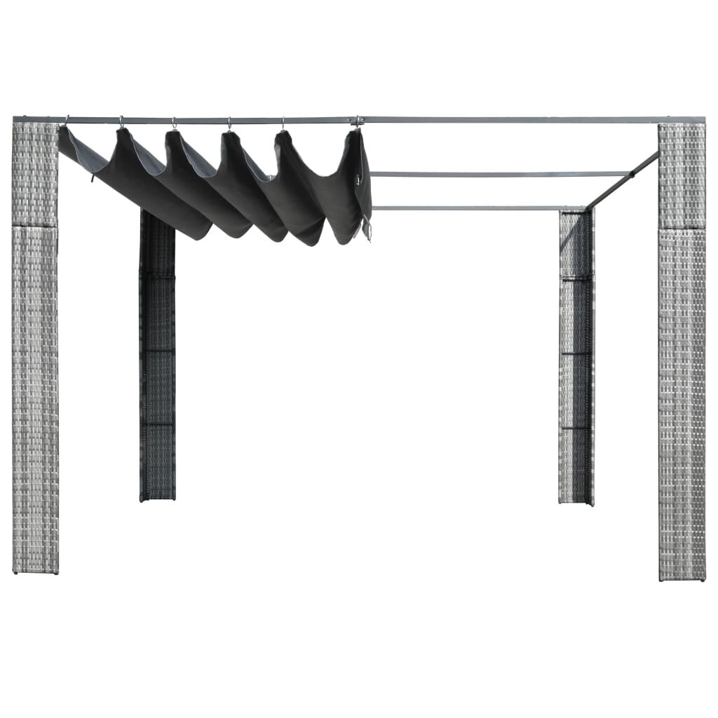 vidaXL Κιόσκι με Οροφή Γκρι/Ανθρακί 300x300x200 εκ. Συνθετικό Ρατάν
