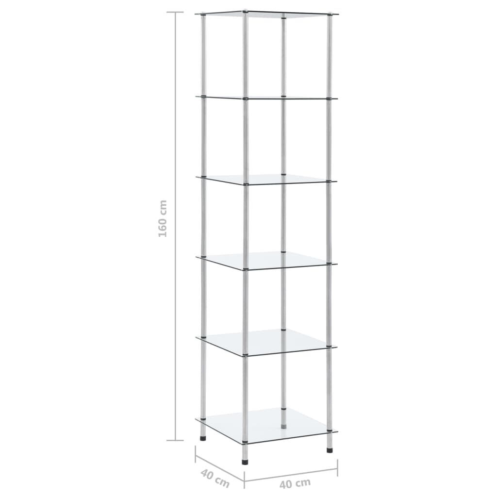 vidaXL Τραπεζάκι Σαλονιού 6 Επιπ. Διαφανές 40x40x160 εκ Ψημένο Γυαλί