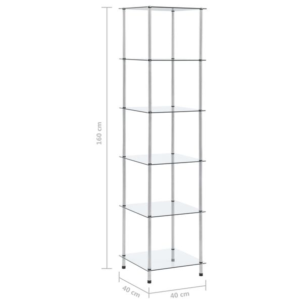 vidaXL Τραπεζάκι Σαλονιού 6 Επιπ. Διαφανές 40x40x160 εκ Ψημένο Γυαλί