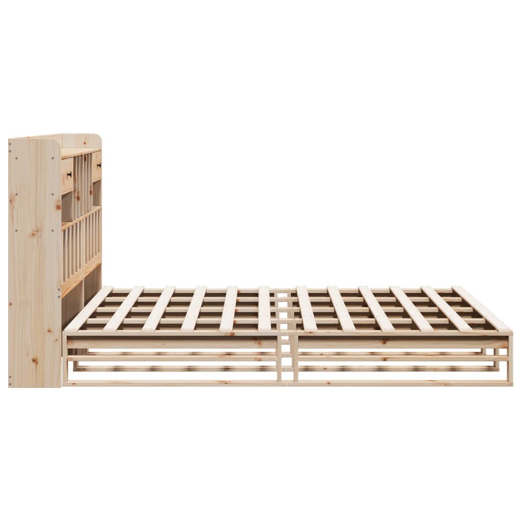 vidaXL Κρεβάτι Βιβλιοθήκη Χωρίς Στρώμα 180x200 εκ Μασίφ Ξύλο Πεύκου