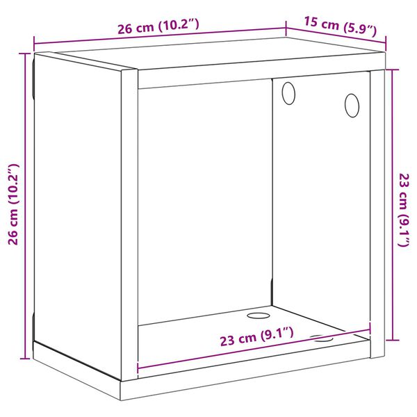 vidaXL Ράφια Τοίχου με ράφι 2 pcs artisan δρυς 26 x 15 x 26 cm