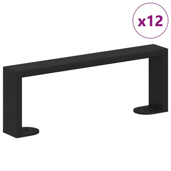 vidaXL &Pi;ό&delta;&iota;&alpha; &Epsilon;&pi;ί&pi;&lambda;&omega;&nu; 12 pcs &Mu;&alpha;ύ&rho;&omicron; 28,1 x 4 x 10 &chi;&iota;&lambda;&iota;&omicron;&sigma;&tau;ά &Sigma;ί&delta;&epsilon;&rho;&omicron;