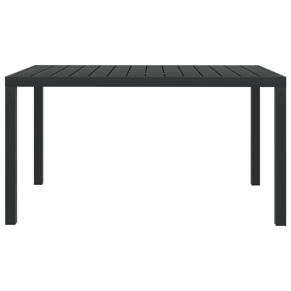 vidaXL Τραπέζι Κήπου Μαύρο 150 x 90 x 74 εκ. από Αλουμίνιο / WPC