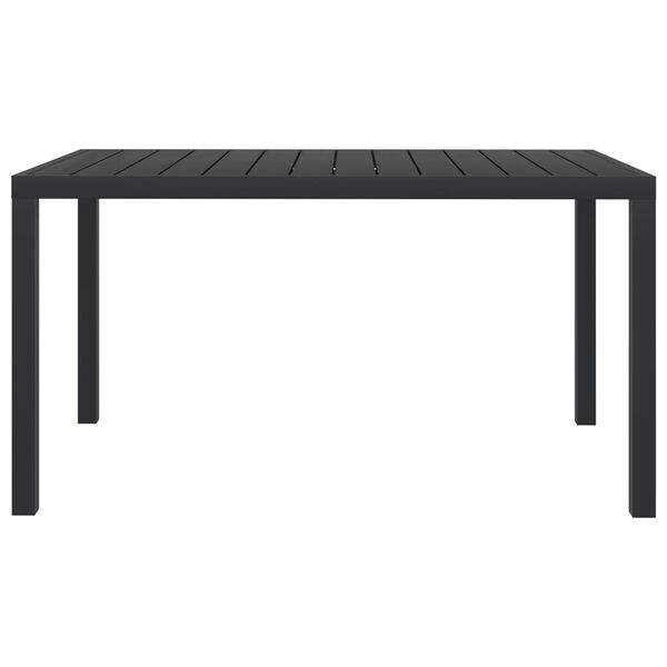 vidaXL Τραπέζι Κήπου Μαύρο 150 x 90 x 74 εκ. από Αλουμίνιο / WPC