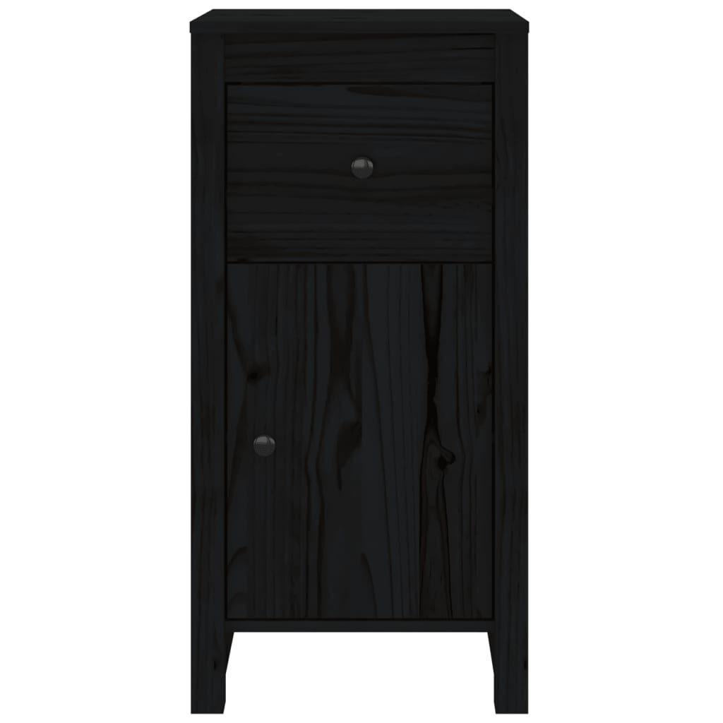 vidaXL Ντουλάπι Μαύρος 40x35x80 εκ. από Μασίφ Ξύλο Πεύκου