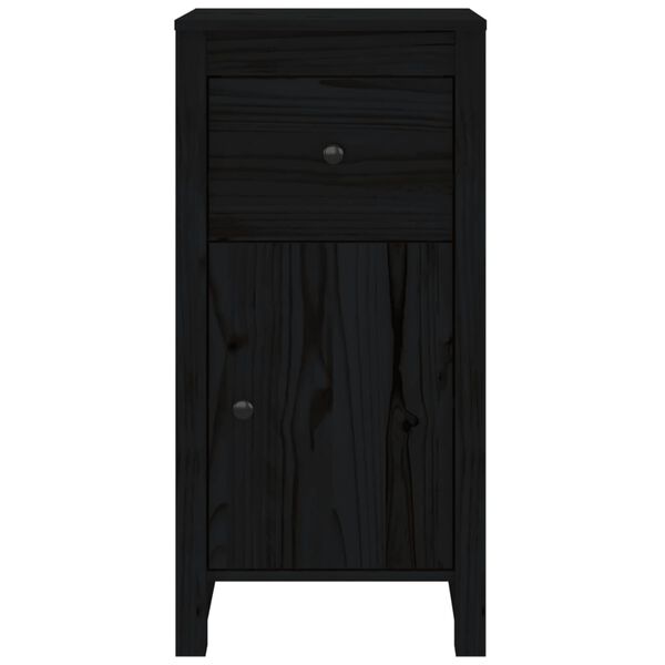 vidaXL Ντουλάπι Μαύρος 40x35x80 εκ. από Μασίφ Ξύλο Πεύκου