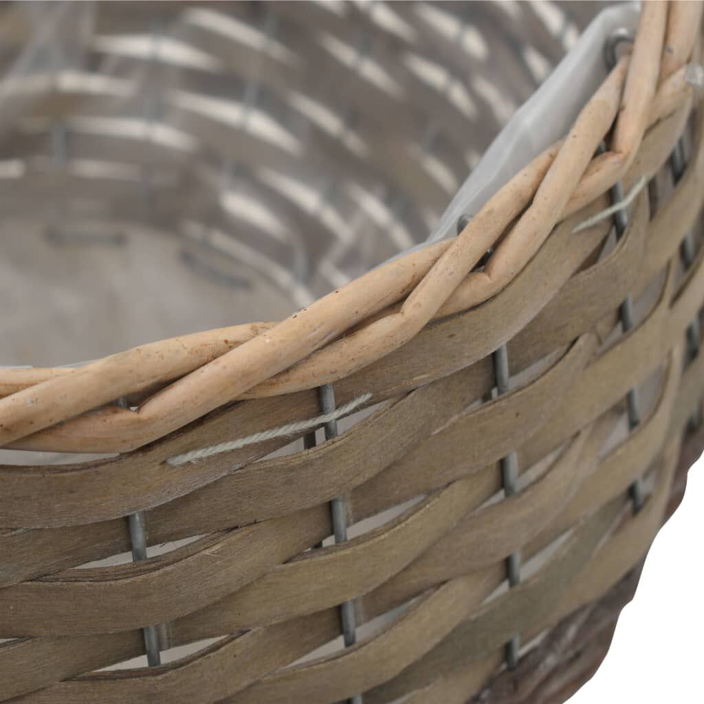 vidaXL Γλάστρες 3 τεμ. από Wicker με Επένδυση Πολυαιθυλενίου