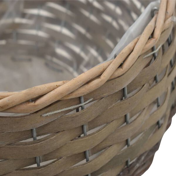 vidaXL Γλάστρες 3 τεμ. από Wicker με Επένδυση Πολυαιθυλενίου