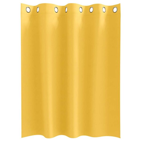vidaXL Κουρτίνες με κουρτίνες 2 pcs κίτρινο μουσταρδί Πολυεστέρας