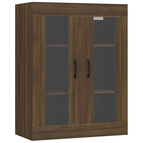 vidaXL Κρεμαστό Ντουλάπι Τοίχου Καφέ Δρυς 69,5x34x90 εκ Επεξ. Ξύλο