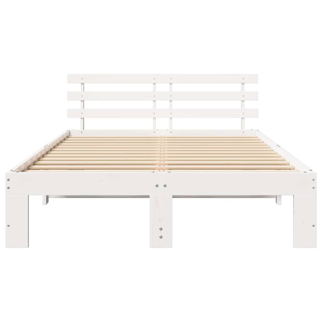 vidaXL Σκελετός Κρεβατιού Λευκό 120 x 200 cm Μασίφ ξύλο πεύκου