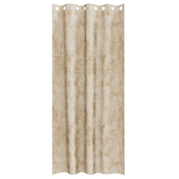 vidaXL Κουρτίνα με κουρτίνες 2 pcs Κρεμ 245 x 140 εκ. Βελούδο