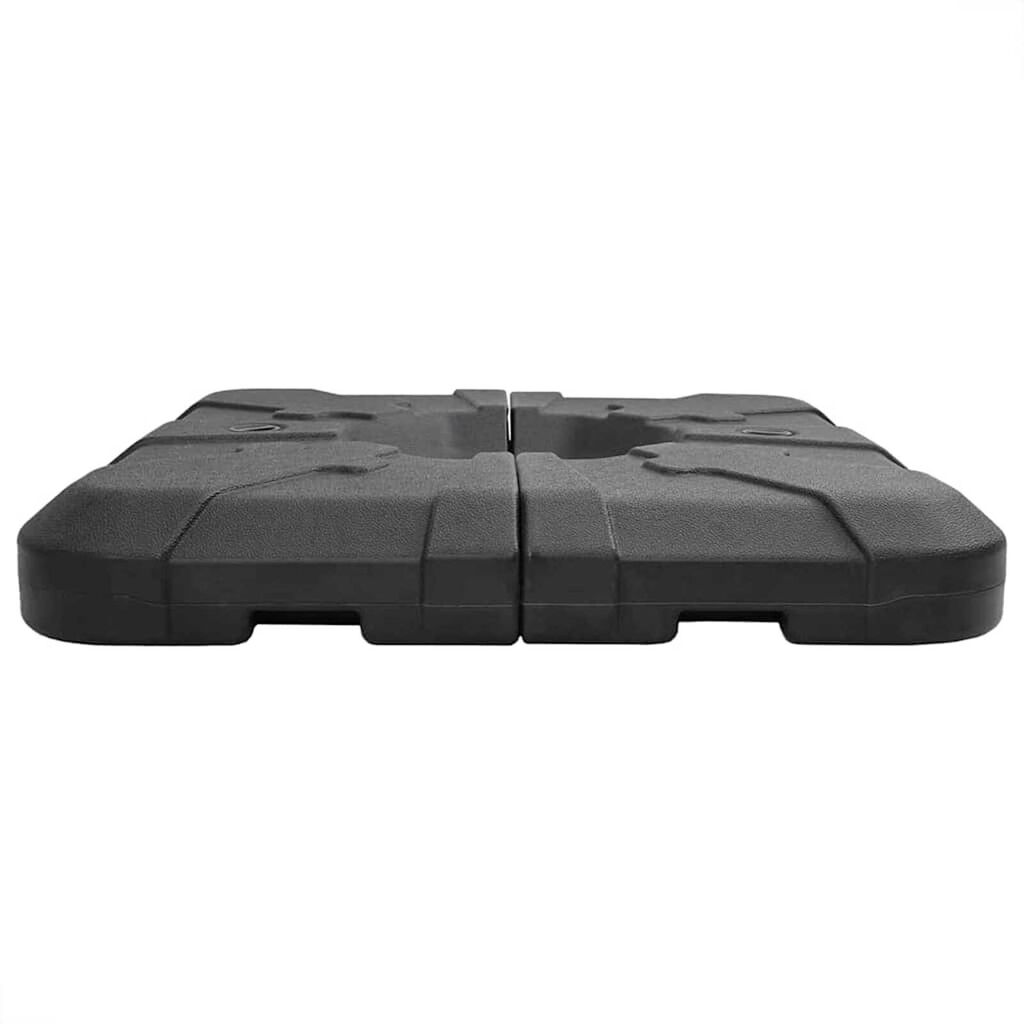 vidaXL Σετ Βάσης Ομπρέλας 2 pcs Μαύρο 88.5 x 88.5 x 12 εκ. Πλαστικό