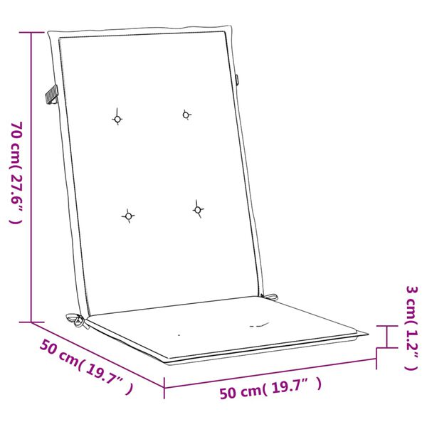 vidaXL Μαξιλάρια Καρέκλας Κήπου με Πλάτη 4 τεμ. Taupe 120x50x3 εκ.