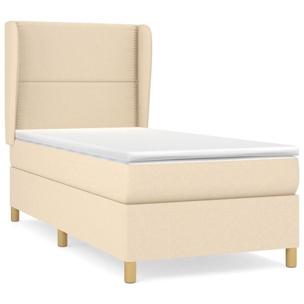 vidaXL &Kappa;&rho;&epsilon;&beta;ά&tau;&iota; Boxspring &mu;&epsilon; &Sigma;&tau;&rho;ώ&mu;&alpha; &Kappa;&rho;&epsilon;&mu; 90x190 &epsilon;&kappa;.&Upsilon;&phi;&alpha;&sigma;&mu;ά&tau;&iota;&nu;&omicron;