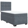 vidaXL Κρεβάτι Boxspring με Στρώμα Σκούρο Γκρι 90x200 εκ. Βελούδινο