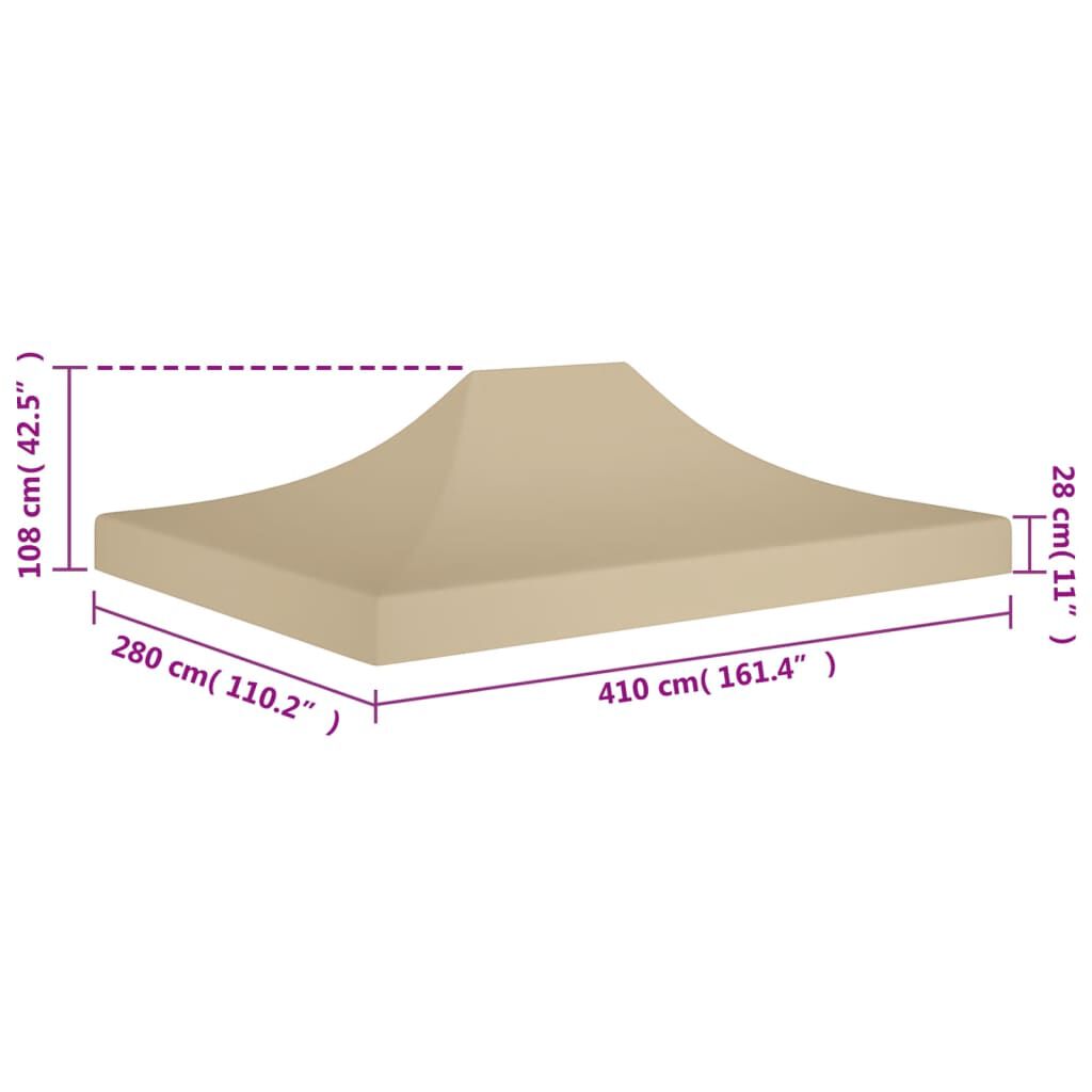 vidaXL Κάλυμμα Τέντας Εκδηλώσεων Μπεζ 4 x 3 μ. 270 γρ/μ²