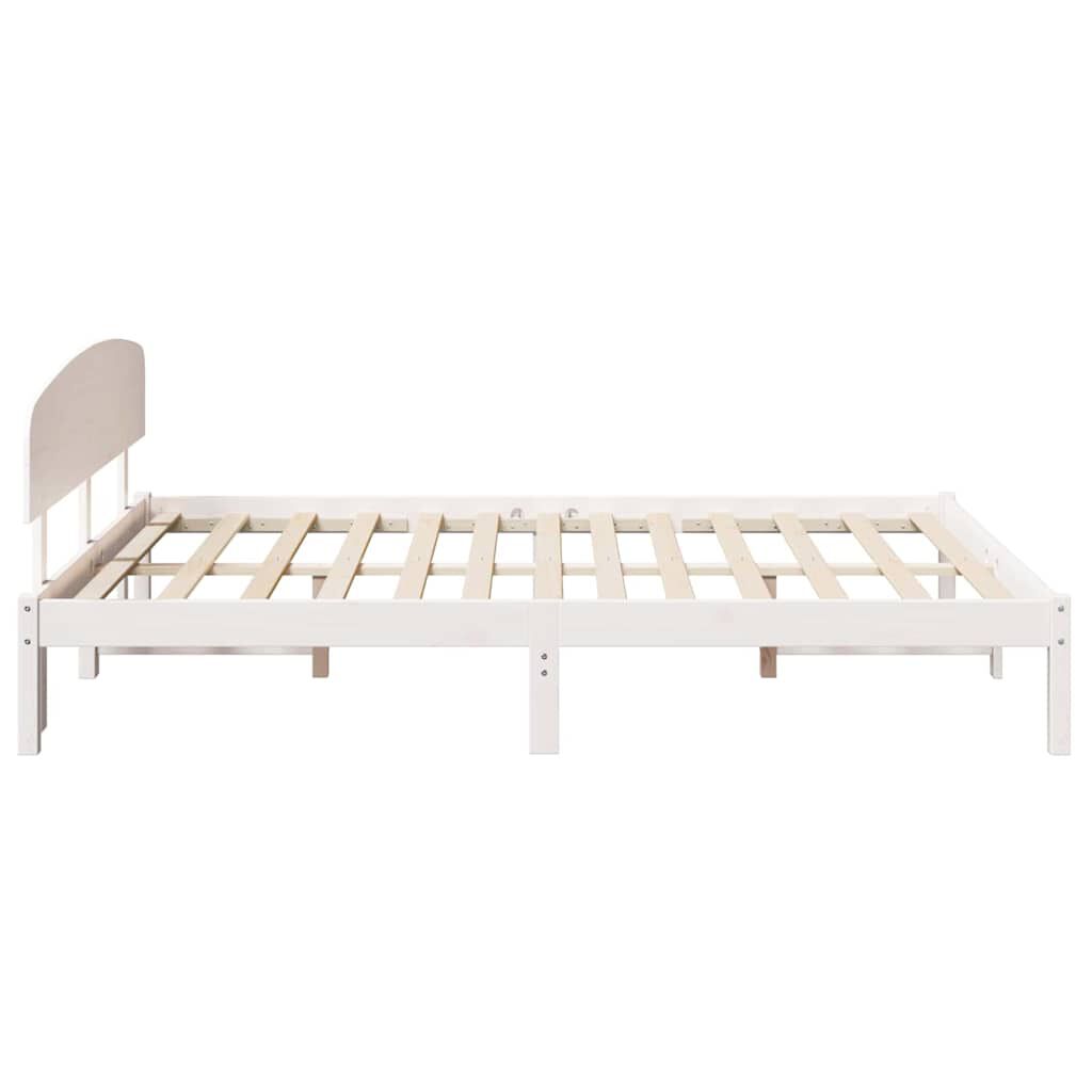 vidaXL Σκελετός Κρεβατιού Λευκό 140 x 200 cm Μασίφ ξύλο πεύκου