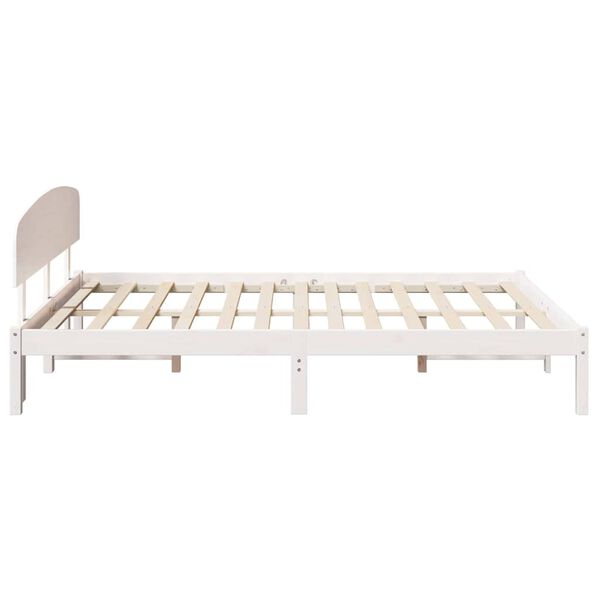 vidaXL Σκελετός Κρεβατιού Λευκό 140 x 200 cm Μασίφ ξύλο πεύκου