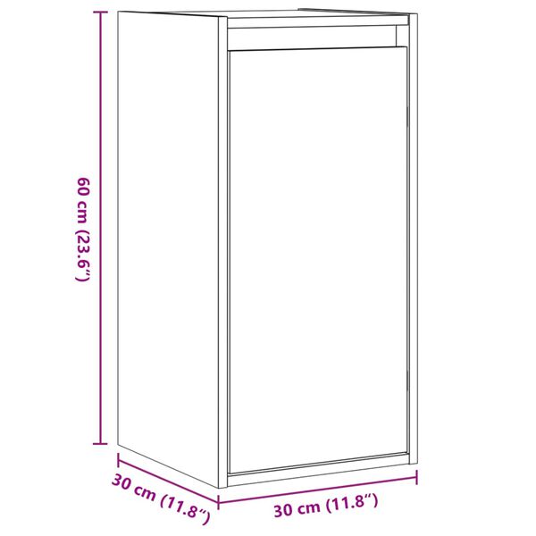 vidaXL Ντουλάπι Τοίχου Καφέ Μελί 30x30x60 εκ. από Μασίφ Ξύλο Πεύκου