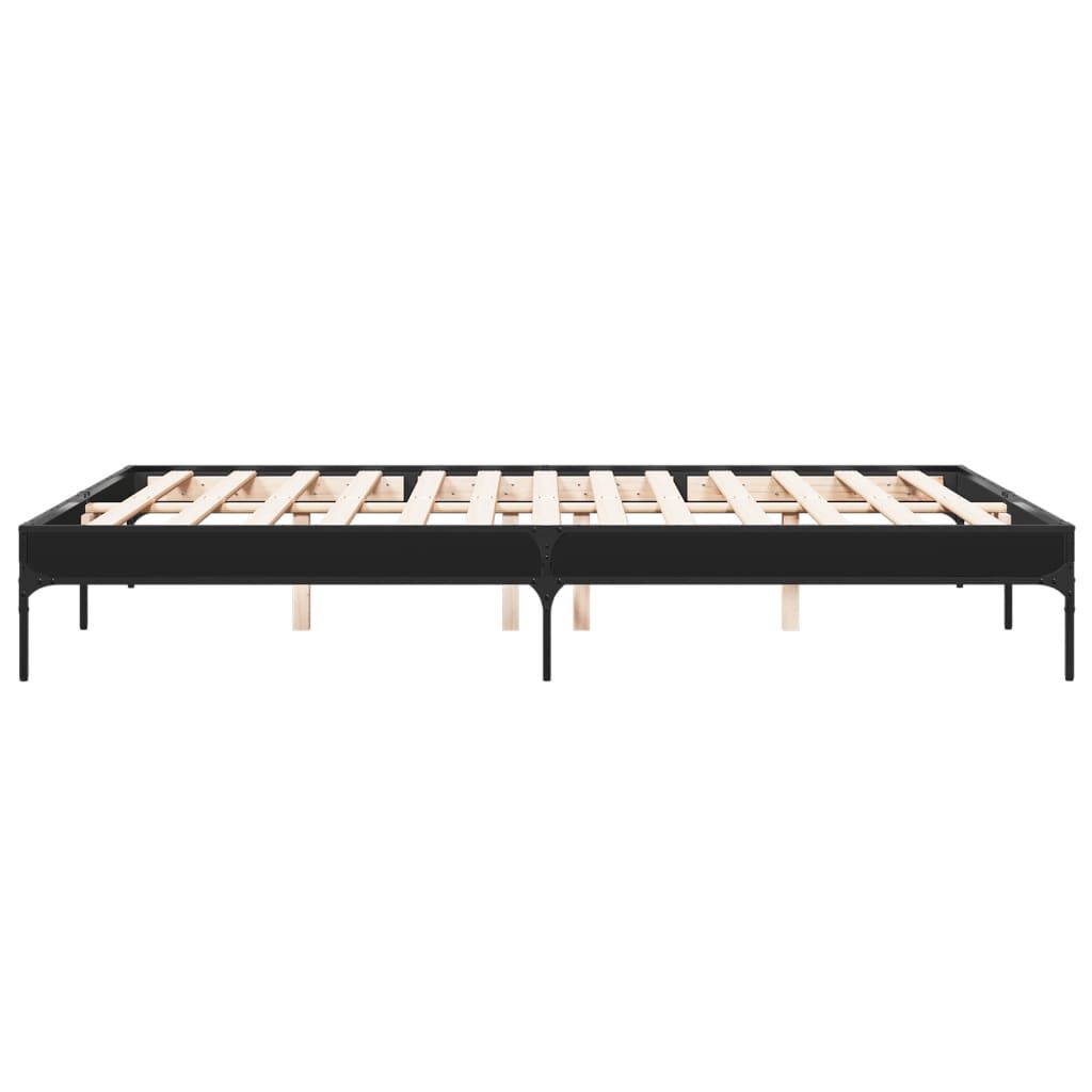 vidaXL Πλαίσιο Κρεβατιού Μαύρο 160 x 200 εκ. Επεξ. Ξύλο & Μέταλλο