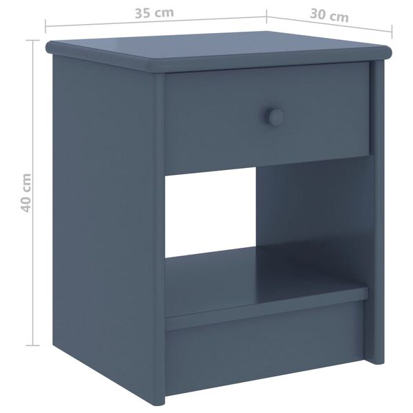vidaXL Κομοδίνο Ανοιχτό Γκρι 35 x 30 x 40 εκ. Μασίφ Ξύλο Πεύκου