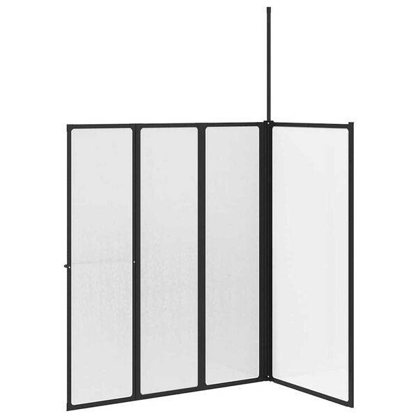vidaXL Διαχωριστικό ντους Other Μαύρο 120 x 70 x 137 εκ Αλουμίνιο