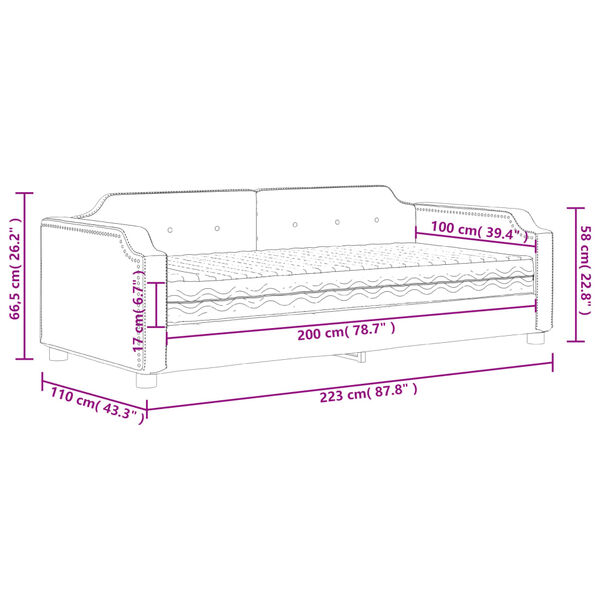 vidaXL Καναπές Κρεβάτι με Στρώμα Taupe 100 x 200 εκ. Υφασμάτινο