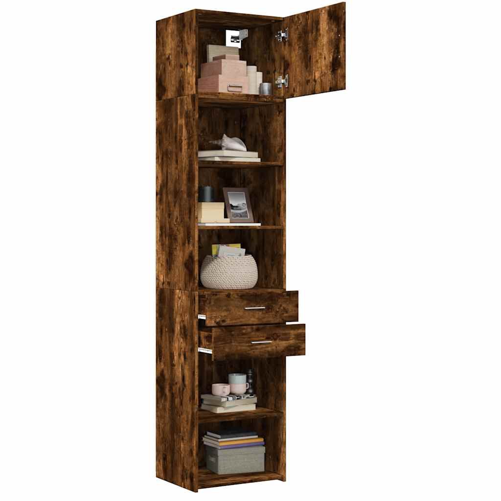 vidaXL Ντουλάπι Αποθήκευσης Στενό Δρυς 50x42,5x225 εκ. Επεξεργ. Ξύλο