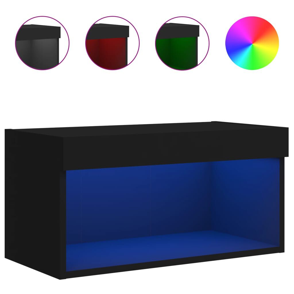 vidaXL Έπιπλο Τηλεόρασης με LED Μαύρο 60x30x30 εκ.