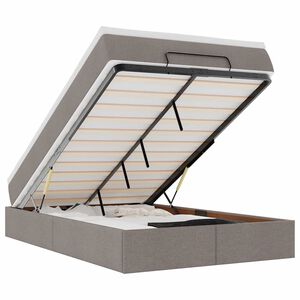 vidaXL Οθωμανικό κρεβάτι με στρώμα Taupe 120x200cm ύφασμα