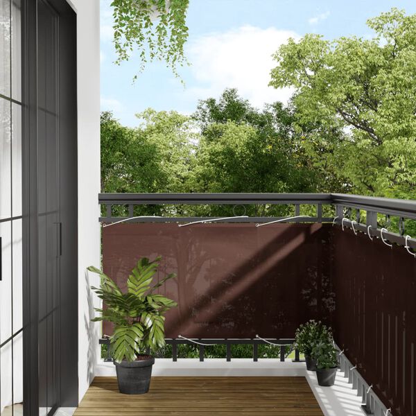 vidaXL Διαχωριστικό Βεράντας Καφέ 75x1000εκ 100% Πολ. Ύφασμα Oxford