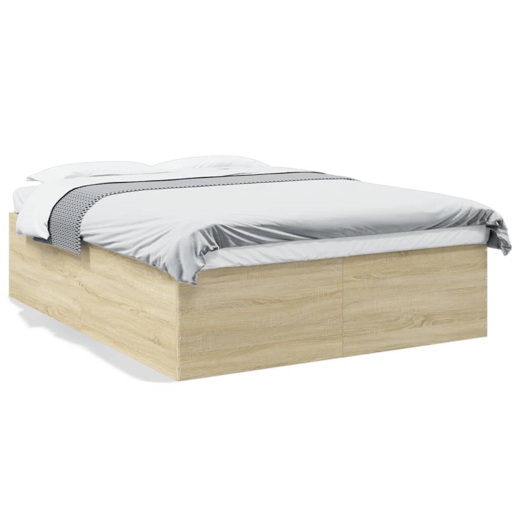 vidaXL Πλαίσιο Κρεβατιού Sonoma Δρυς 150x200 εκ. Επεξεργασμένο Ξύλο