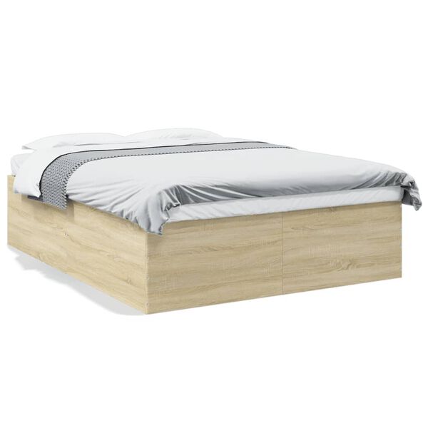 vidaXL Πλαίσιο Κρεβατιού Sonoma Δρυς 150x200 εκ. Επεξεργασμένο Ξύλο