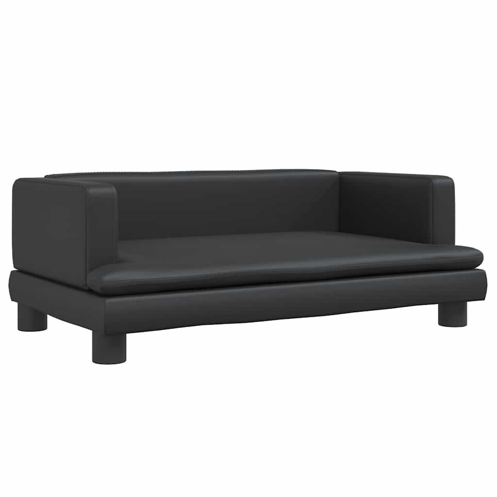 vidaXL Κρεβάτι Σκύλου Μαύρο 80 x 45 x 30 εκ. από Συνθετικό Δέρμα