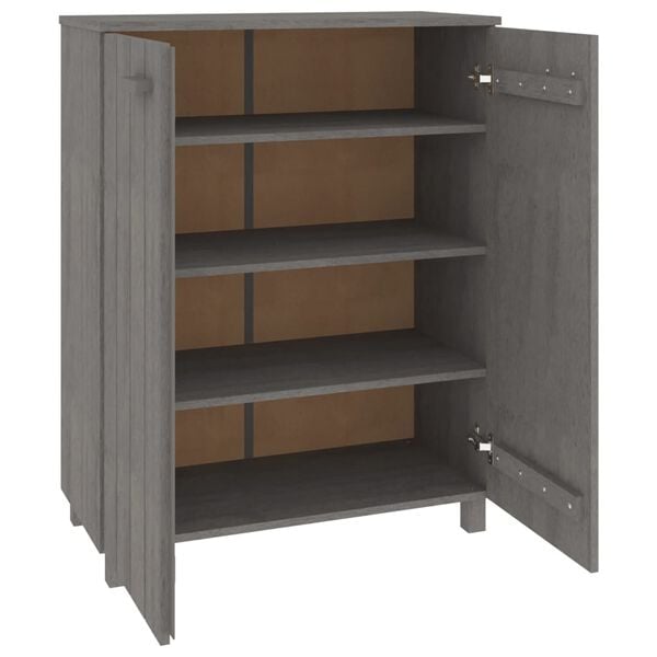 vidaXL Παπουτσοθήκη HAMAR Αν. Γκρι 85x40x108 εκ. Μασίφ Ξύλο Πεύκου