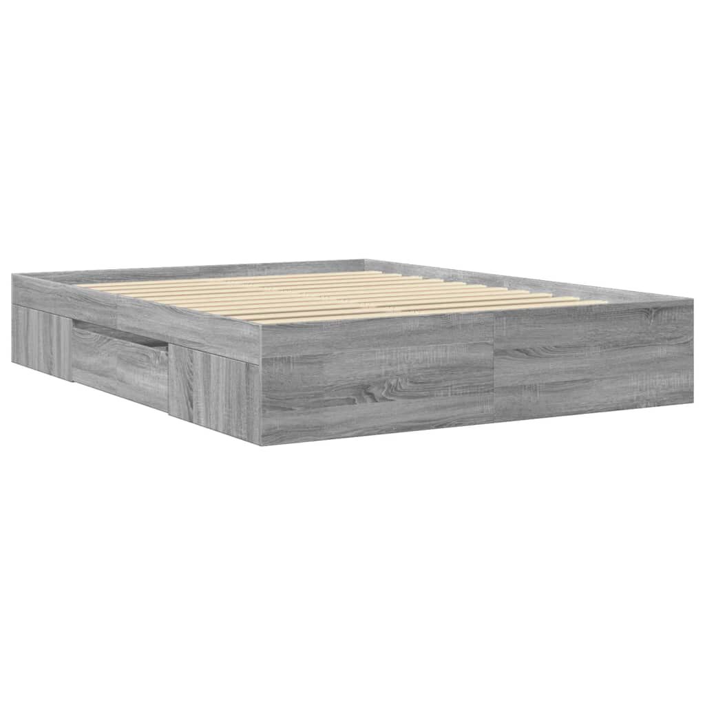 vidaXL Πλαίσιο Κρεβατιού Γκρι Sonoma 150x200 εκ. Επεξεργασμένο Ξύλο