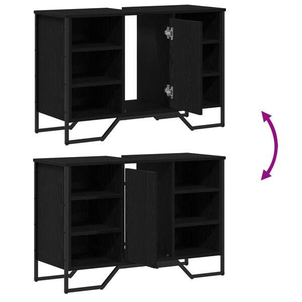 vidaXL ντουλάπα σιντριβανιού Μαύρη Δρυς 91x35x60 εκ Επεξεργασμένο Ξύλο