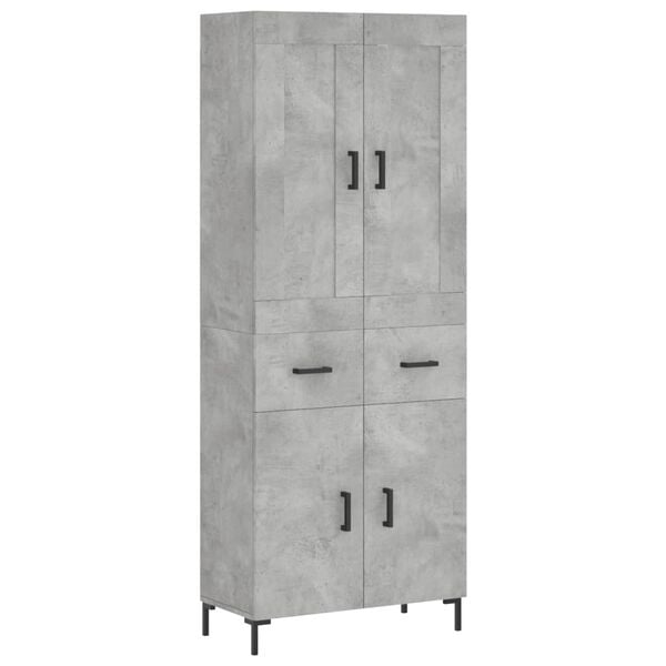 vidaXL Ντουλάπι Γκρι Σκυροδέματος 69,5x34x180 εκ. Επεξεργασμένο Ξύλο