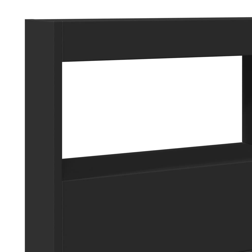 vidaXL Κεφαλάρι με Αποθηκευτικό Χώρο και LED Μαύρο 140 x 17 x 102 εκ.