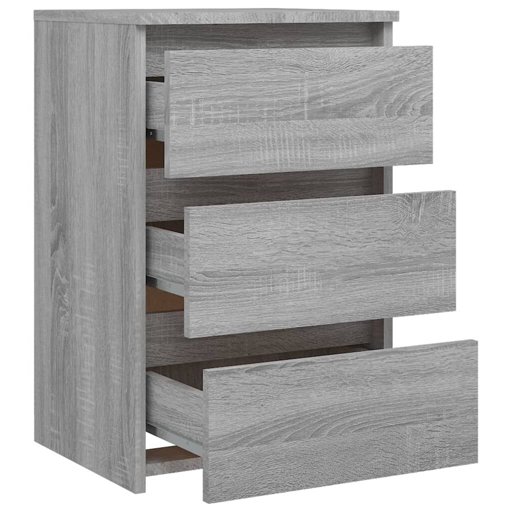 vidaXL Κομοδίνα 2 τεμ. Γκρι Sonoma 40x35x62,5 εκ. Επεξεργασμένο Ξύλο