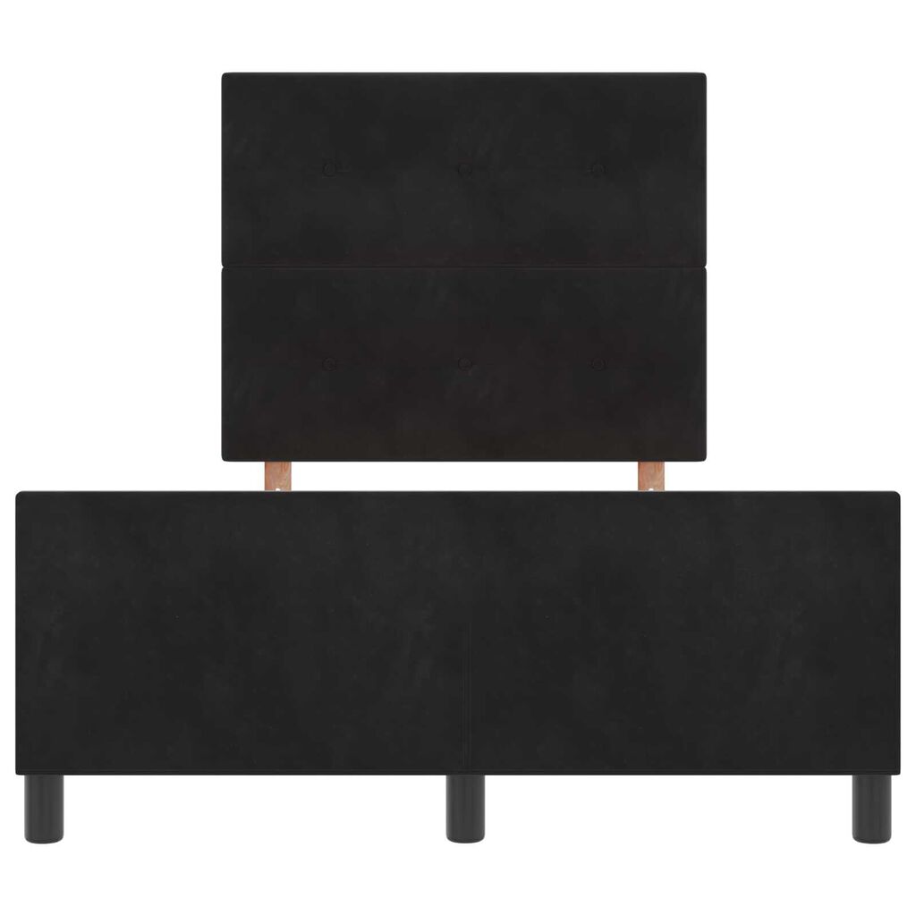 vidaXL Σκελετός Κρεβατιού με κεφαλάρι Μαύρο 120 x 190 cm Βελούδο