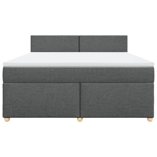 vidaXL Κρεβάτι Boxspring με Στρώμα Σκούρο Γκρι 180x200 εκ Υφασμάτιν