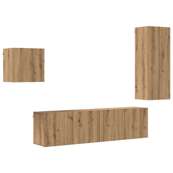 vidaXL &Nu;&tau;&omicron;&upsilon;&lambda;ά&pi;&iota; TV &Epsilon;&pi;&iota;&tau;&omicron;ί&chi;&iota;&omicron; 4 pcs Artisan Oak &Epsilon;&pi;&epsilon;&xi;&epsilon;&rho;&gamma;&alpha;&sigma;&mu;έ&nu;&omicron; &xi;ύ&lambda;&omicron;