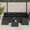 vidaXL Σετ Καναπέ Κήπου με μαξιλάρι 7 pcs Μαύρο Πολυ ράταν