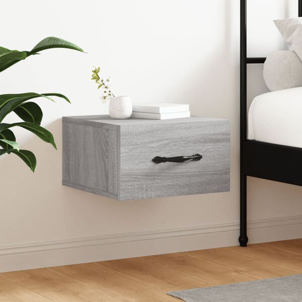vidaXL Κομοδίνα Επιτοίχια Γκρι Sonoma 35 x 35 x 20 εκ.