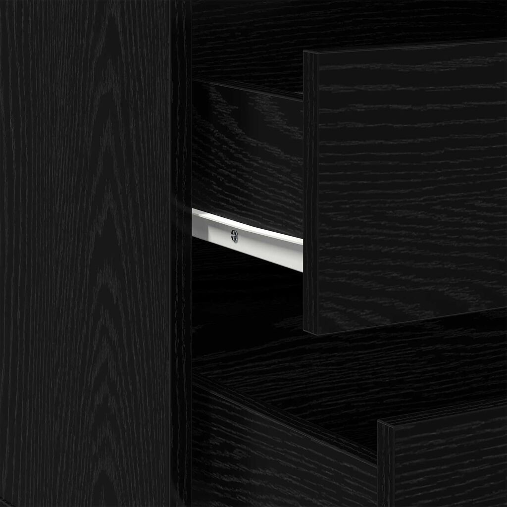 vidaXL Γωνιακό Κουτί με Συρτάρια Μαύρη Δρυς 60x41x58 εκ. Επεξεργασμένο Ξύλο