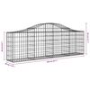 vidaXL Συρματοκιβώτια Τοξωτά 7 τεμ. 200x30x60/80 εκ. Γαλβαν. Ατσάλι