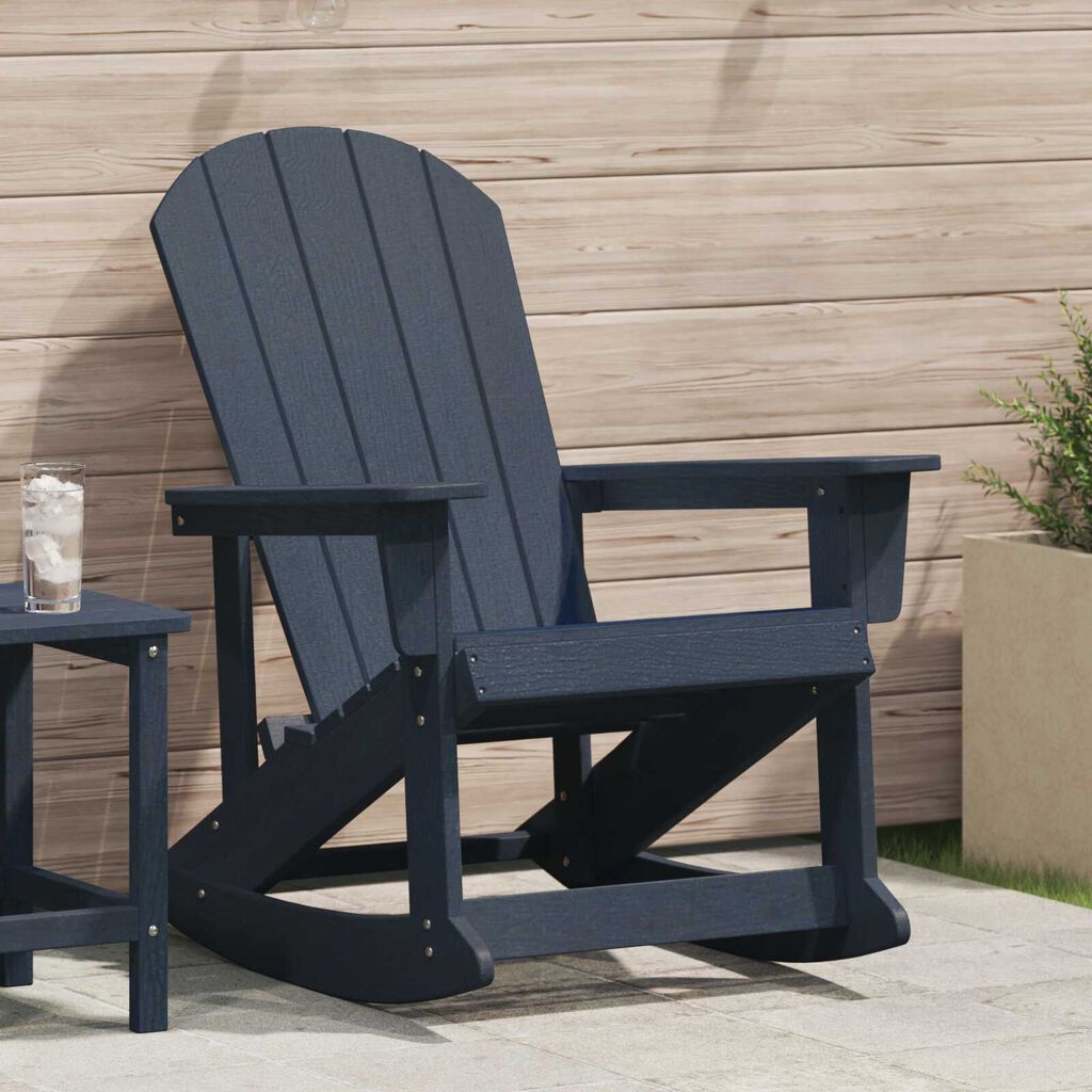 vidaXL κουνιστή καρέκλα Adirondack Ναυτικό μπλε 73.5x92x90 cm HDPE