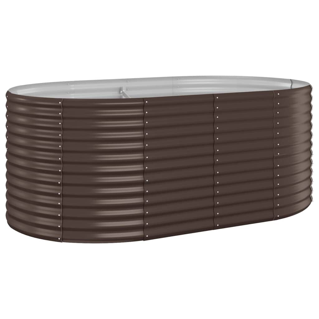 vidaXL Ζαρντινιέρα Καφέ 175x100x68 εκ. Ατσάλι με Ηλεκτρ. Βαφή Πούδρας